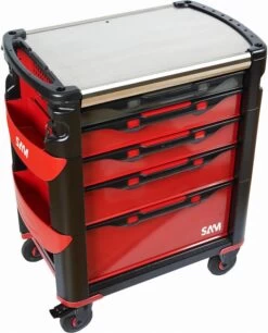 Servante Grand Volume SAM OUTILLAGE 5 Tiroirs à Plateau Inox - 415H -Electro Tool Soldes 415h 01