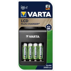 Chargeur VARTA LCD Plug + 4 Piles AA - 57687101441