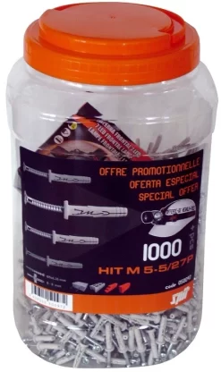 Chevilles à Frapper SPIT HIT M - 5x25 - Bidon 1000 Pièces - 055709