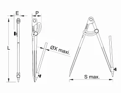 Compas Porte-crayon MOB 250 Mm - 5240250001 -Electro Tool Soldes CXA10023 4