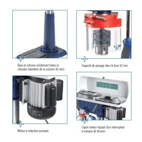 Perçeuse à Colonne D'établi à Mandrin Auto-serrant 13mm FEMI - DP12-961 4 Perçeuse à Colonne D'établi à Mandrin Auto-serrant 13mm FEMI - DP12-961 – Image 2
