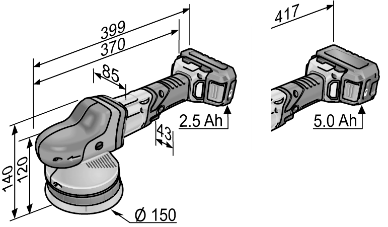 Polisseuse Excentrique 18V XFE 15 150 18.0-EC/5.0 P-Set C FLEX - 2 Batteries + Chargeur - En Coffret - 461237 8 Polisseuse Excentrique 18V XFE 15 150 18.0-EC/5.0 P-Set C FLEX - 2 Batteries + Chargeur - En Coffret - 461237 – Image 6
