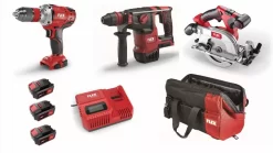 Lot 18V FLEX - Perceuse-visseuse + Perforateur + Scie Circulaire - 3 Batteries + Chargeur + Accessoires
