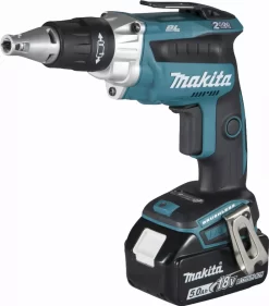 Visseuse Plaque De Plâtre 18 V Li-Ion 5 Ah MAKITA - 2 Batteries, Chargeur, Coffret - DFS250RTJ