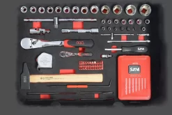 Valise Trolley + 136 Outils SAM OUTILLAGE Fermeture à Clé - CP-136N -Electro Tool Soldes cp 136n 04