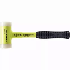 Maillet SUPERCRAFT, Avec Manche En Tube D'acier Incassable, Revêtu Jaune Fluorescent Et Poignée Antidérapante - D=30 Mm - 3377.130
