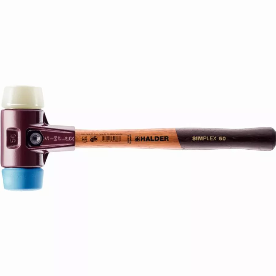 Maillet HALDER SIMPLEX TPE Souple / Nylon Avec Boîtier En Fonte Malléable Et Manche En Bois - D=40 Mm - 3018.040 3 Maillet HALDER SIMPLEX TPE Souple / Nylon Avec Boîtier En Fonte Malléable Et Manche En Bois - D=40 Mm - 3018.040